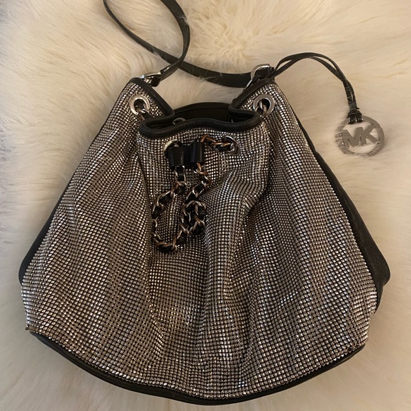 Metallic Frankie Mesh Leather And Chainmail Shoulder Bag - Picture 3 of 4